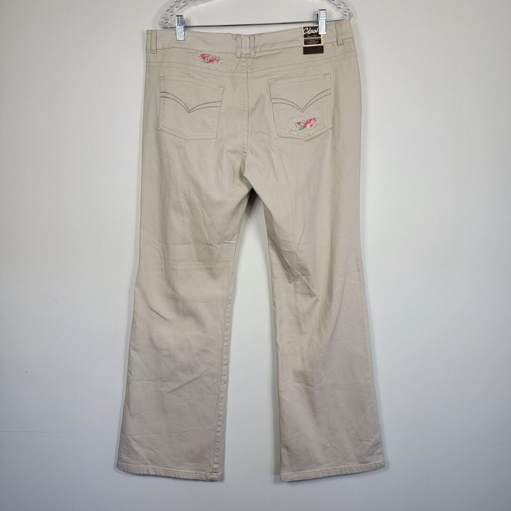 Clash Women's Juniors Size 15 Tan Cream Jeans Embroidered‎ READ - Picture 6 of 12
